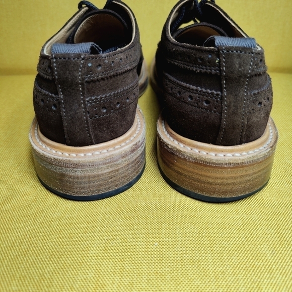 END. X TRICKER'S RICHARD GOLOSH BROGUE Chocolate Repello Suede LIMITED Men's 7.5 - Picture 10 of 13
